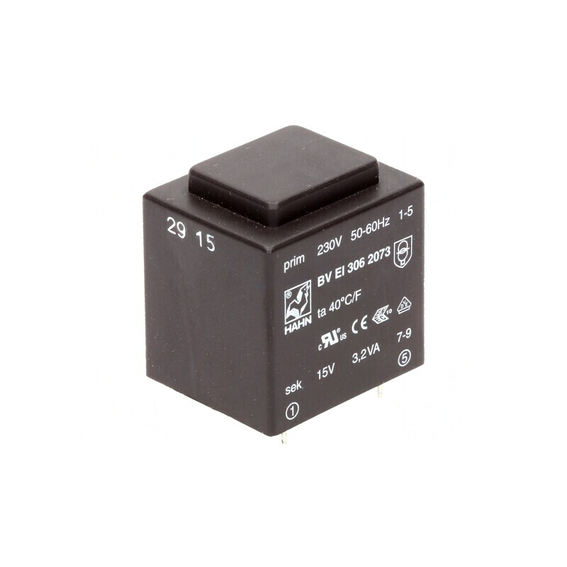 Transformator încapsulat 3,2VA 230V 15V PCB | Electronic-mag.ro | Componente Electronice