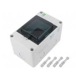 Carcasă Aparatură Modulară IP65 Gri Deschis 4 Module  | Electronic-mag.ro | Componente Electronice