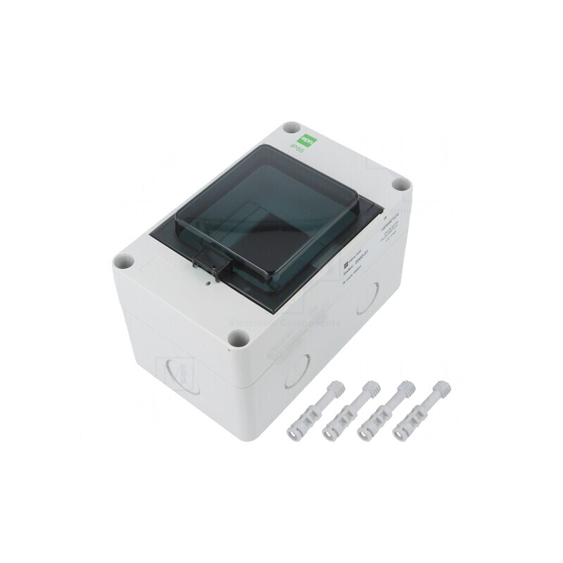 Carcasă Aparatură Modulară IP65 Gri Deschis 4 Module  | Electronic-mag.ro | Componente Electronice
