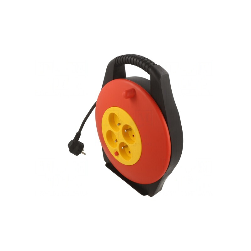 Prelungitor Retractabil 4 Prize Negru PVC | Electronic-mag.ro | Componente Electronice