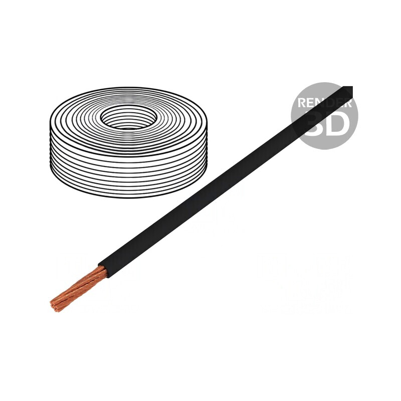 Cablu electric LifY 1x25mm2 PVC negru 450V/750V