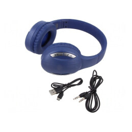 Căști wireless cu microfon albastre USB B micro 10m 32Ω | Electronic-mag.ro | Componente Electronice