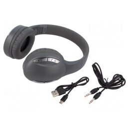 Căști Wireless Argintii cu Microfon și USB B Micro 10m | Electronic-mag.ro | Componente Electronice