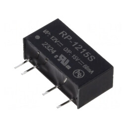 Convertor DC/DC 1W 10.8-13.2V la 15V 66mA RP-1215S | Electronic-mag.ro | Componente Electronice
