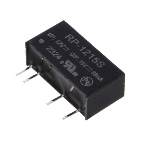 Convertor DC/DC 1W 10.8-13.2V la 15V 66mA RP-1215S | Electronic-mag.ro | Componente Electronice