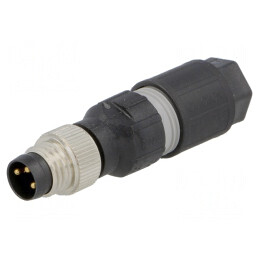 Conector M8 Tată 3PIN Drept pe Cablu 4A