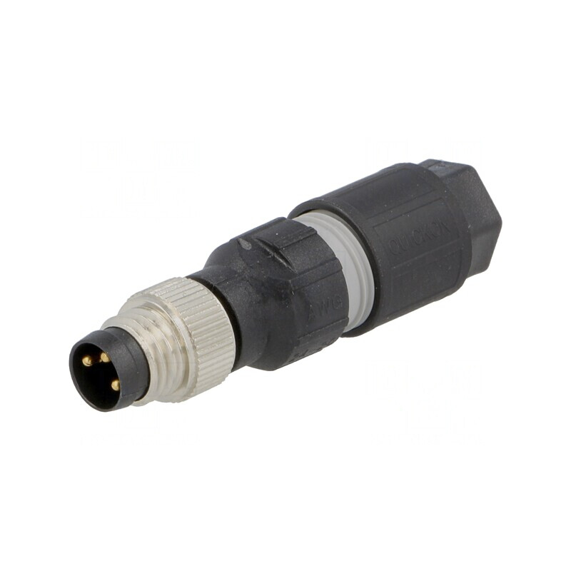Conector M8 Tată 3PIN Drept pe Cablu 4A | Electronic-mag.ro | Componente Electronice