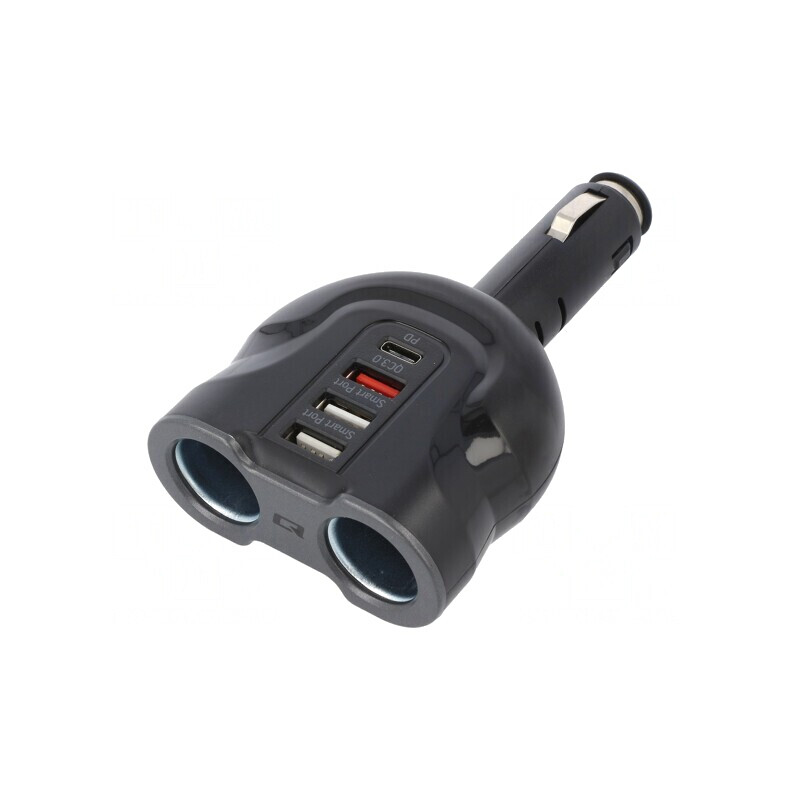 Încărcător Auto USB A x3, USB C Power Delivery Negru | Electronic-mag.ro | Componente Electronice Încărcător Auto USB A x3, USB C Power Delivery Negru | Electronic-mag.ro | Componente Electronice