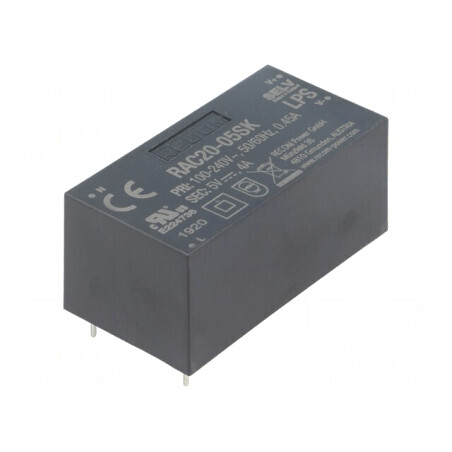 Convertor AC/DC 20W 5VDC RAC20-05SK | Electronic-mag.ro | Componente Electronice