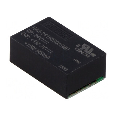 Convertor DC/DC 3W 24V la 15V și -3V SMD RA3 | Electronic-mag.ro | Componente Electronice