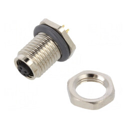 Conector M5 Mamă THT 4 PIN 1A 60V Aurit | Electronic-mag.ro | Componente Electronice