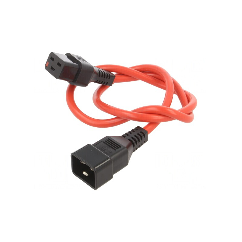Cablu IEC C19 mamă - IEC C20 tată 1m cu blocare roșu | Electronic-mag.ro | Componente Electronice Cablu IEC C19 mamă - IEC C20 tată 1m cu blocare roșu | Electronic-mag.ro | Componente Electronice