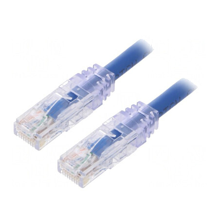 Patch cord TX6A 10Gig U/UTP Cat6a PVC Albastru 0,5m | Electronic-mag.ro | Componente Electronice