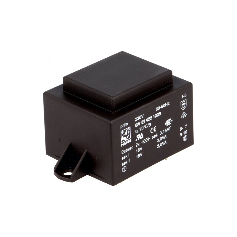 Transformator Încapsulat 6VA 230V 18V PCB | Electronic-mag.ro | Componente Electronice
