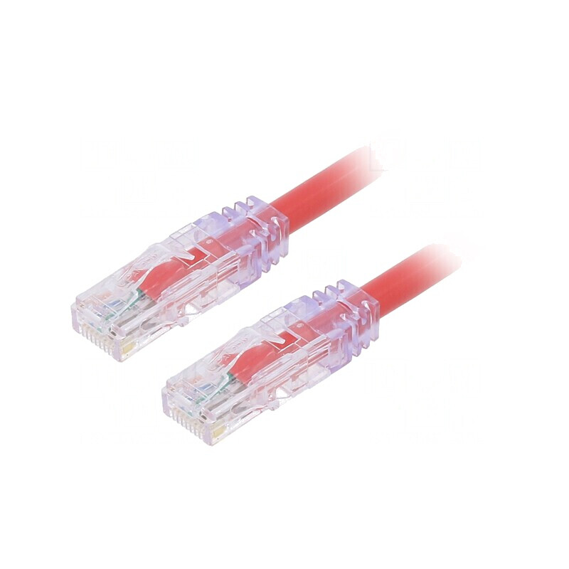 Patch Cord Cat6a U/UTP 0.5m Roșu | Electronic-mag.ro | Componente Electronice