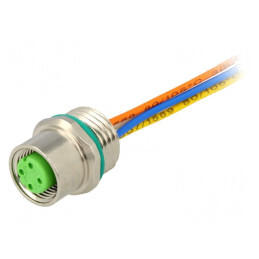 Soclu M12 4PIN D-Ethernet Montare Panou 0.5m | Electronic-mag.ro | Componente Electronice