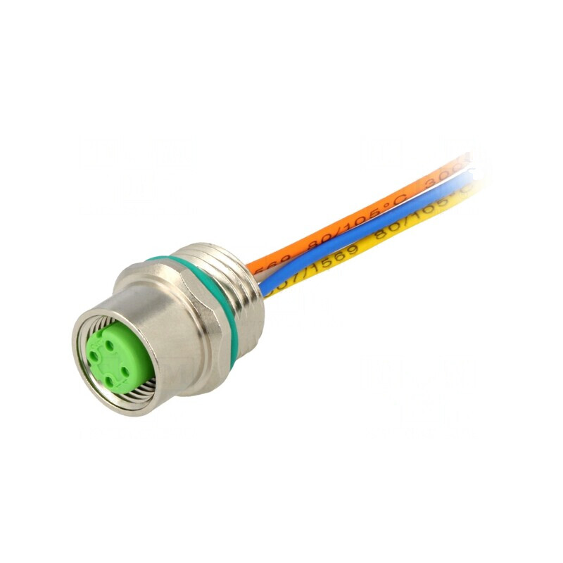 Soclu M12 4PIN D-Ethernet Montare Panou 0.5m | Electronic-mag.ro | Componente Electronice