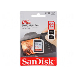 Card de memorie SDXC 64GB Class 10 UHS-I 120MB/s Ultra
