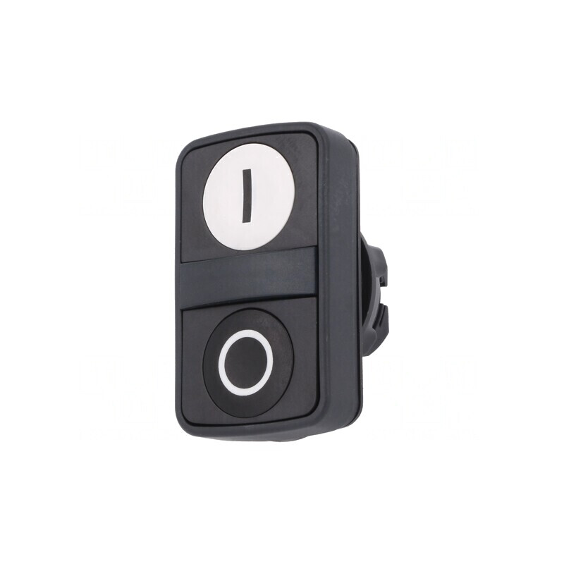 Comutator dublu 22mm alb/negru fără IP66 plat | Electronic-mag.ro | Componente Electronice