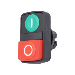 Comutator dublu 22mm roșu/verde fără IP66 plat | Electronic-mag.ro | Componente Electronice