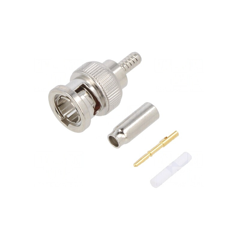 Mufă BNC 75Ω Crimpată pe Cablul PTFE Aurit | Electronic-mag.ro | Componente Electronice