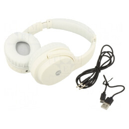 Căști Bluetooth 5.0 Over-Ear Albe 5h