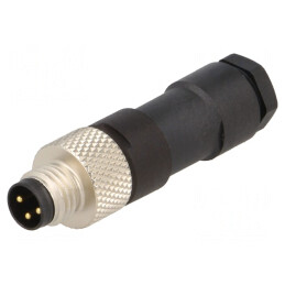 Conector M8 Tată 3 Pin Drept pe Cablu IP67 60V 4A | Electronic-mag.ro | Componente Electronice