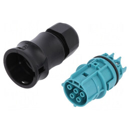 Conector circular mamă 5 pini argintat 20A 250V | Electronic-mag.ro | Componente Electronice