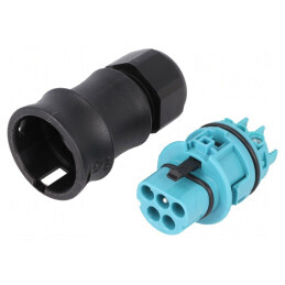 Conector circular mufă RST 5 pini argintat 20A 250V