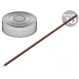 Cablu Electric LiYz 2x0,25mm² 350V 25m Negru/Roșu