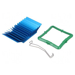 Radiator Extrudat cu Aripioare BGA Albastră 40mm x 42,5mm | Electronic-mag.ro | Componente Electronice