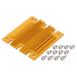 Radiator extrudat cu aripioare BGA aurie 61x58mm | Electronic-mag.ro | Componente Electronice