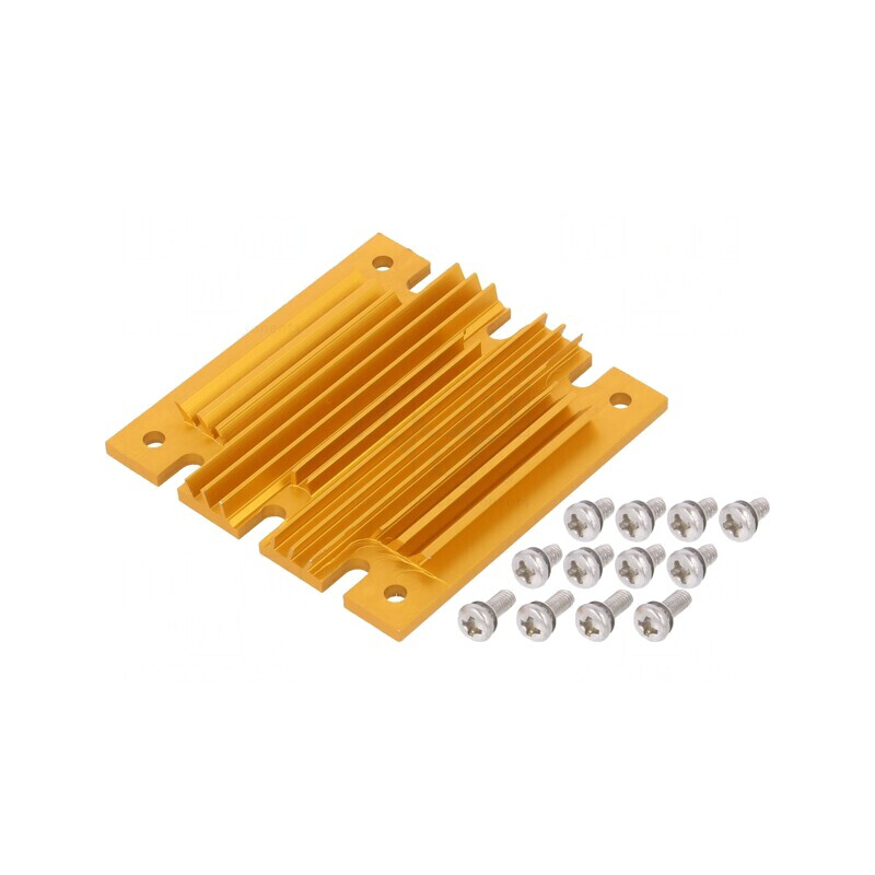 Radiator extrudat cu aripioare BGA aurie 61x58mm | Electronic-mag.ro | Componente Electronice