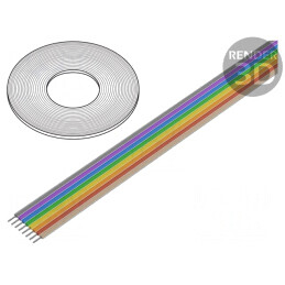 Cablu Bandă 1,27mm Cu 8x28AWG Neecranat PVC | Electronic-mag.ro | Componente Electronice