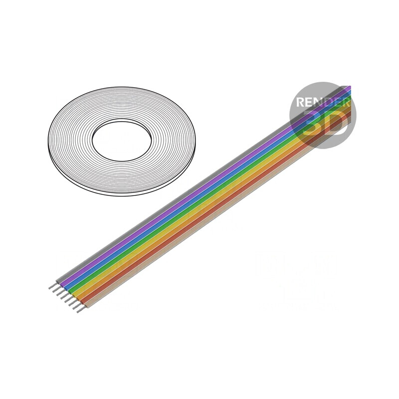 Cablu Bandă 1,27mm Cu 8x28AWG Neecranat PVC | Electronic-mag.ro | Componente Electronice