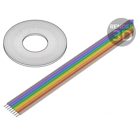 Cablu Bandă 1,27mm Cu 8x28AWG Neecranat PVC | Electronic-mag.ro | Componente Electronice