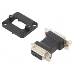 D-SUB 9P Conector F-F Negru | Electronic-mag.ro | Componente Electronice