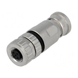 Mufă M12 5-PIN Mamă pe Cablu Drept | Electronic-mag.ro | Componente Electronice