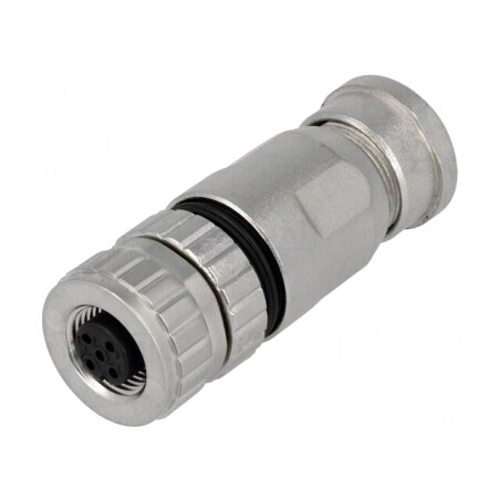Mufă M12 5-PIN Mamă pe Cablu Drept | Electronic-mag.ro | Componente Electronice