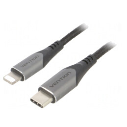 Cablu USB 2.0 Apple Lightning la USB C 1,5m Negru