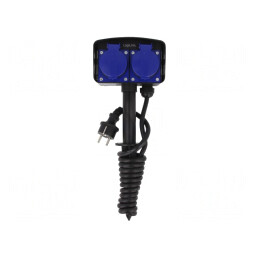 Prelungitor 2 Prize 250V 16A Negru | Electronic-mag.ro | Componente Electronice