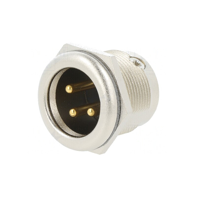 Soclu XLR 3-Pini Argint 16A | Electronic-mag.ro | Componente Electronice