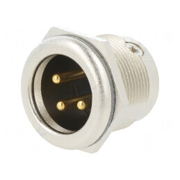 Soclu XLR 3-Pini Argint 16A | Electronic-mag.ro | Componente Electronice