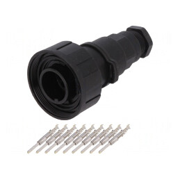 Conector Circular Mufă Tată 9 PIN Filet Interior | Electronic-mag.ro | Componente Electronice