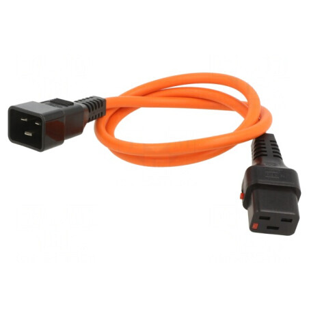 Cablu IEC C19 Mamă la IEC C20 Tată 1m cu Blocare 16A | Electronic-mag.ro | Componente Electronice