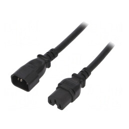Cablu Prelungitor IEC C14 la C15 PVC 5m Negru 15A