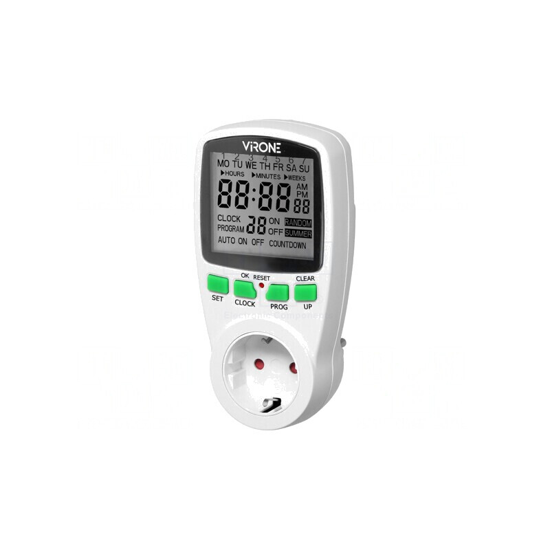 Întrerupător temporizator 230V 16A IP20 Schuko | Electronic-mag.ro | Componente Electronice