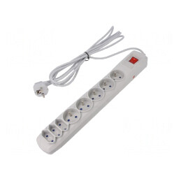 Prelungitor 8 Prize cu Protecție la Supratensiune 10A | Electronic-mag.ro | Componente Electronice