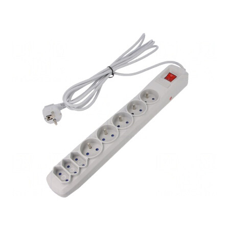 Prelungitor 8 Prize cu Protecție la Supratensiune 10A | Electronic-mag.ro | Componente Electronice