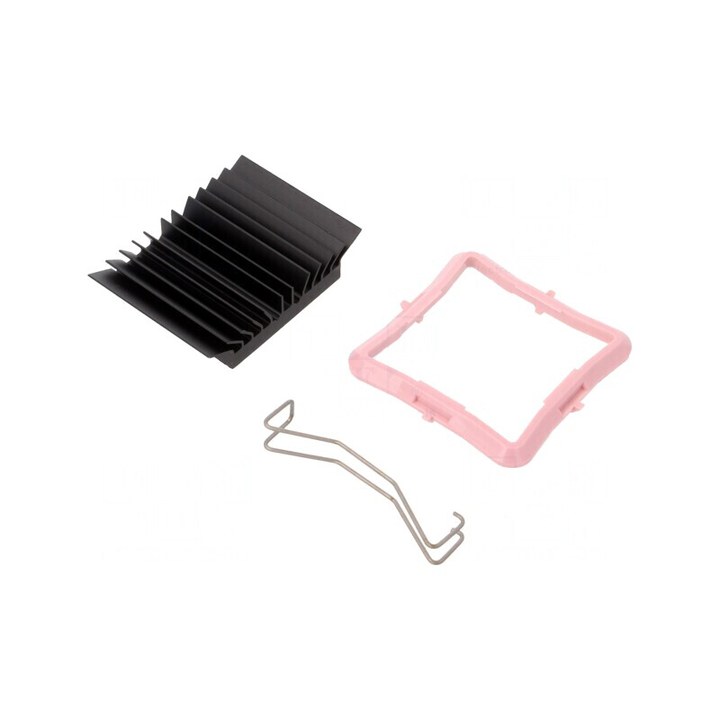 Radiator Extrudat cu Aripioare Negru 33x33mm | Electronic-mag.ro | Componente Electronice